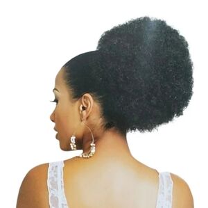 Natural Afro Puff Ponytail - Black